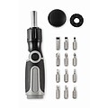 Multi bit bendable screwdriver, grey