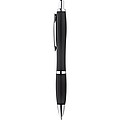 Multicolour plastic ball pen with metal clip, black