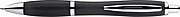 Multicolour plastic ball pen with metal clip, black