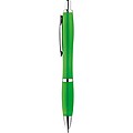 Multicolour plastic ball pen with metal clip, green