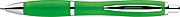 Multicolour plastic ball pen with metal clip, green