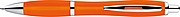Multicolour plastic ball pen with metal clip, orange