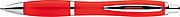 Multicolour plastic ball pen with metal clip, red