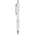 Multicolour plastic ball pen with metal clip, white