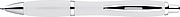 Multicolour plastic ball pen with metal clip, white