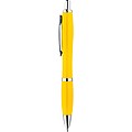 Multicolour plastic ball pen with metal clip, yellow
