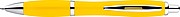 Multicolour plastic ball pen with metal clip, yellow