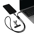 Multifunctional charging and data transfer cable, black|grey