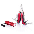 Multitool and torch set, red