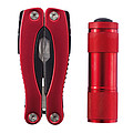Multitool and torch set, red