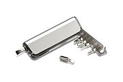 Multitool holder and LED torch, transparent grey