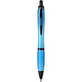 Nash recycled plastic ballpoint pen with black trims, aqua