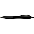 Nash recycled plastic ballpoint pen with black trims, solid black