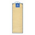 Natural straw beach mat, royal blue