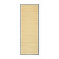 Natural straw beach mat, royal blue