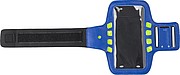 Neoprene and PU mobile phone holder with three LED lights on either side of the cover.