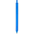 Niove recycled plastic soft cover notebook and ballpoint pen set (blue ink), blue