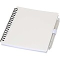 Niove recycled plastic soft cover notebook and ballpoint pen set (blue ink), white
