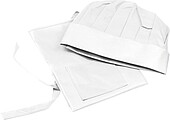 Non-woven childrens cooking set (apron + hat), white
