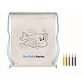 Non woven kids bag with pens, baby blue