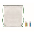 Non woven kids bag with pens, lime