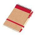 Note book made out of recycled paper/cardboard,colour red
