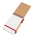 Note book made out of recycled paper/cardboard,colour red