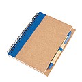 Note book made out of recycled paper/cardboard in a DIN A6 format,colour blue