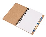 Note book made out of recycled paper/cardboard in a DIN A6 format,colour blue