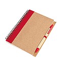 Note book made out of recycled paper/cardboard in a DIN A6 format,colour red