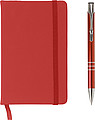 Notebook and ballpen set. Red
