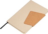 Notebook with a cover made from recycled milk carton and magnetic closure, beige