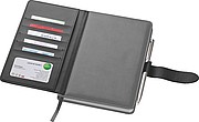 Notebook with business card compartments