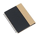 Notebook with lined writing pad and self-adhesive stickers,colour black, nature