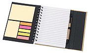 Notebook with lined writing pad and self-adhesive stickers,colour black, nature