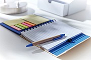Notebook with lined writing pad and self-adhesive stickers,colour blue, nature