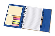 Notebook with lined writing pad and self-adhesive stickers,colour blue, nature