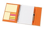 Notebook with lined writing pad and self-adhesive stickers,colour orange, nature