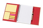 Notebook with lined writing pad and self-adhesive stickers,colour red, nature