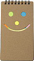 Notebook with sticky notes.Brown