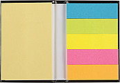 Notebook with sticky notes