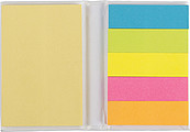 Notebook with sticky notes