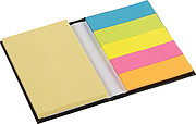 Notebook with sticky notes