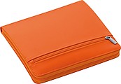 Nylon writing case with zipper, orange