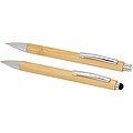 Oblys bamboo ballpoint pen and mechanical pencil set, natural