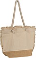 Oeko-Tex ® beach bag natural with jute bottom and cord, beige