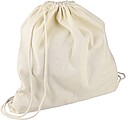 Oeko-Tex cotton (150 gsm) drawstring backpack Georgia, khaki