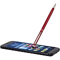 Ore aluminium ballpoint pen with stylus (blue ink), red