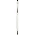 Ore aluminium ballpoint pen with stylus (blue ink), silver
