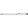 Ore aluminium ballpoint pen with stylus (blue ink), white